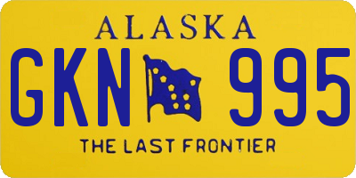 AK license plate GKN995