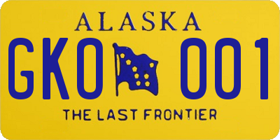 AK license plate GKO001