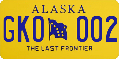 AK license plate GKO002