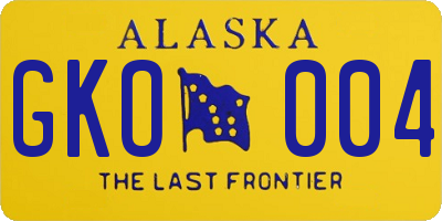 AK license plate GKO004