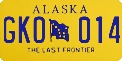 AK license plate GKO014