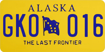 AK license plate GKO016