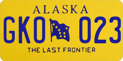 AK license plate GKO023