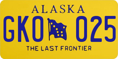 AK license plate GKO025