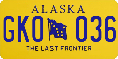 AK license plate GKO036