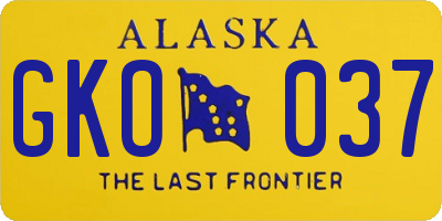 AK license plate GKO037