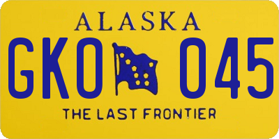 AK license plate GKO045