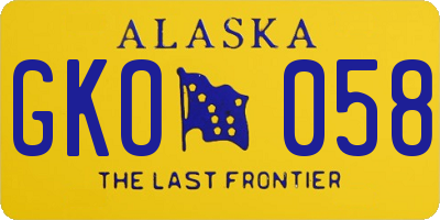 AK license plate GKO058