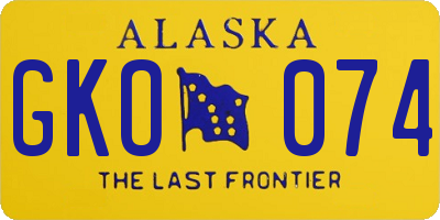 AK license plate GKO074