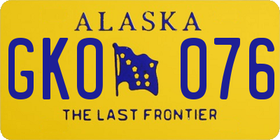 AK license plate GKO076