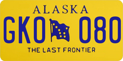 AK license plate GKO080