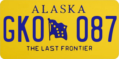 AK license plate GKO087