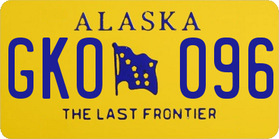 AK license plate GKO096