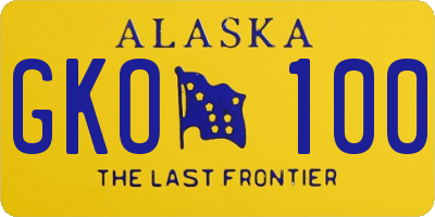 AK license plate GKO100