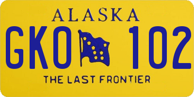 AK license plate GKO102
