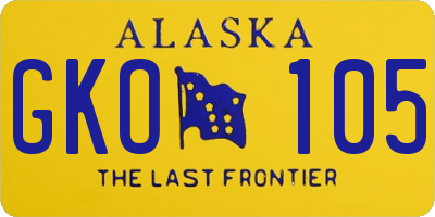 AK license plate GKO105
