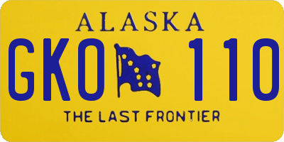 AK license plate GKO110