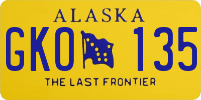 AK license plate GKO135