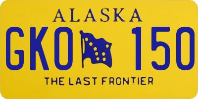 AK license plate GKO150