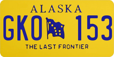 AK license plate GKO153