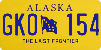 AK license plate GKO154