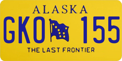AK license plate GKO155