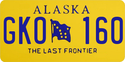 AK license plate GKO160