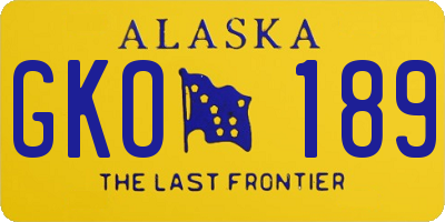 AK license plate GKO189