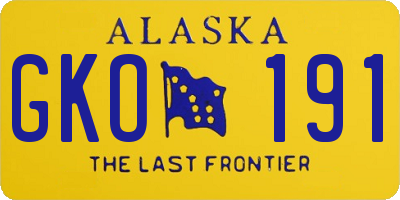 AK license plate GKO191