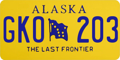 AK license plate GKO203