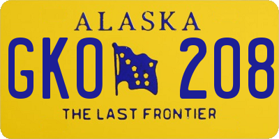AK license plate GKO208