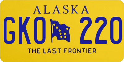 AK license plate GKO220