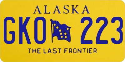 AK license plate GKO223