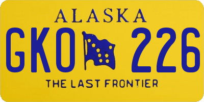 AK license plate GKO226