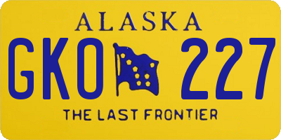 AK license plate GKO227