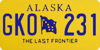 AK license plate GKO231