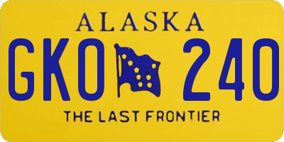 AK license plate GKO240