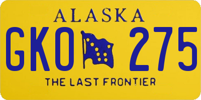 AK license plate GKO275