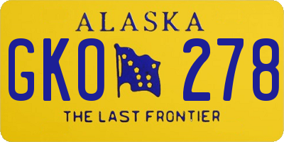 AK license plate GKO278