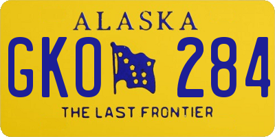 AK license plate GKO284