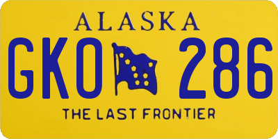 AK license plate GKO286