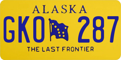 AK license plate GKO287