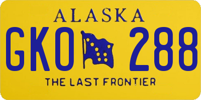 AK license plate GKO288