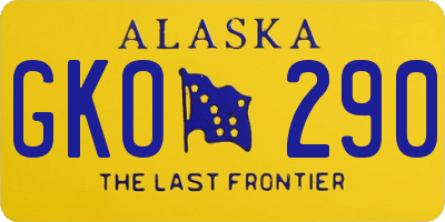 AK license plate GKO290