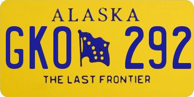 AK license plate GKO292