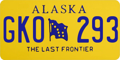 AK license plate GKO293