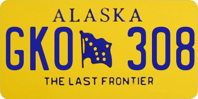 AK license plate GKO308