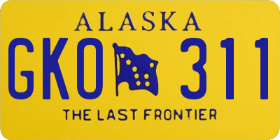 AK license plate GKO311
