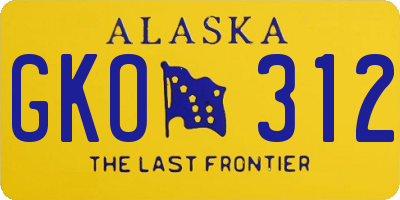 AK license plate GKO312