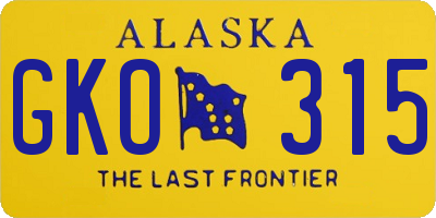 AK license plate GKO315
